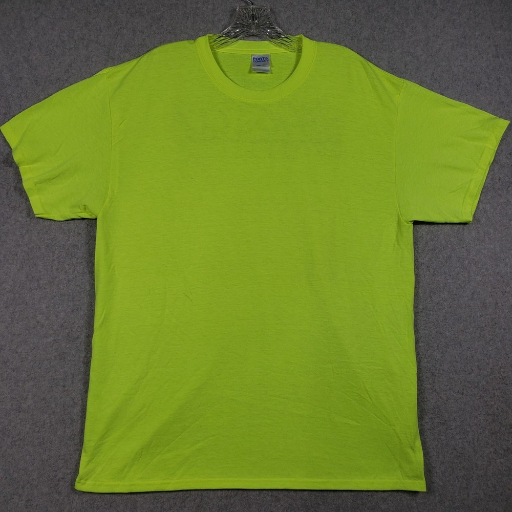 Stageco US Crew Shirt Port & Company L Neon Yellow Safety Workwear Production